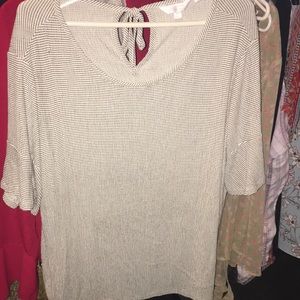 Black and white striped blouse